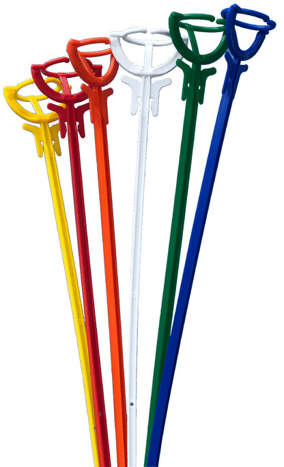 ZBS-011 - Einteilige grüne Ballon-Haltestäbe 35 cm