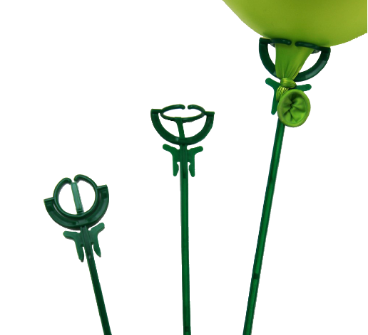 ZBS-011 - Einteilige grüne Ballon-Haltestäbe 35 cm