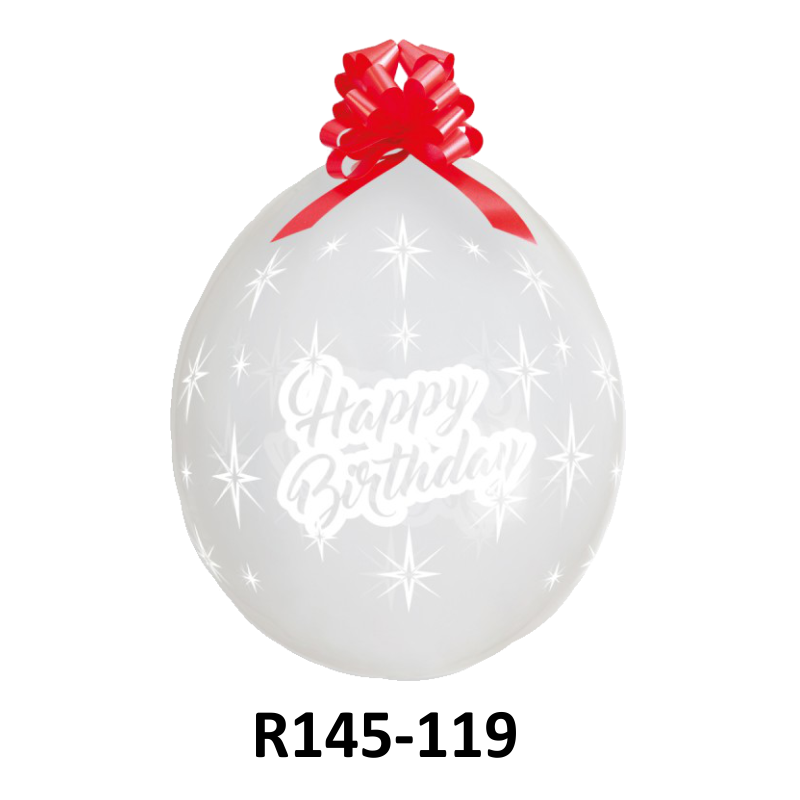 R145-119 - 25 Stufferballons Happy Birthday Glitzer