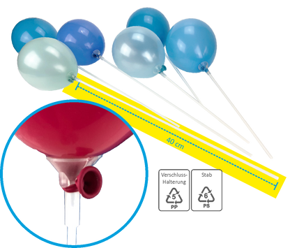 MZS40 - Mini-Ballon-Haltestäbe 40 cm (Stick + Cup)
